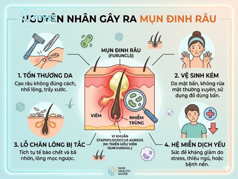 Nguyên nhân gây ra mụn đinh râu