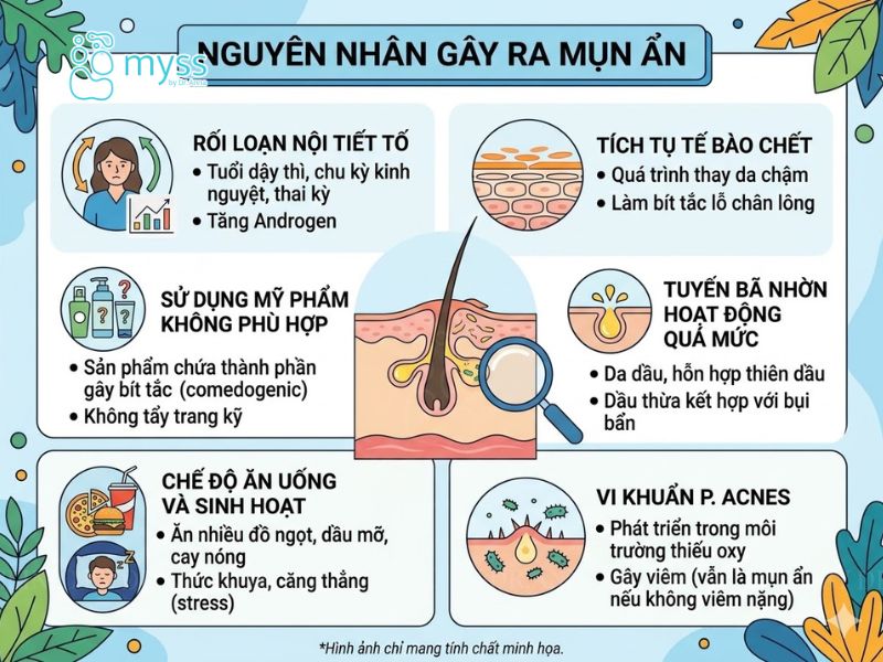 Nguyên nhân gây ra mụn ẩn