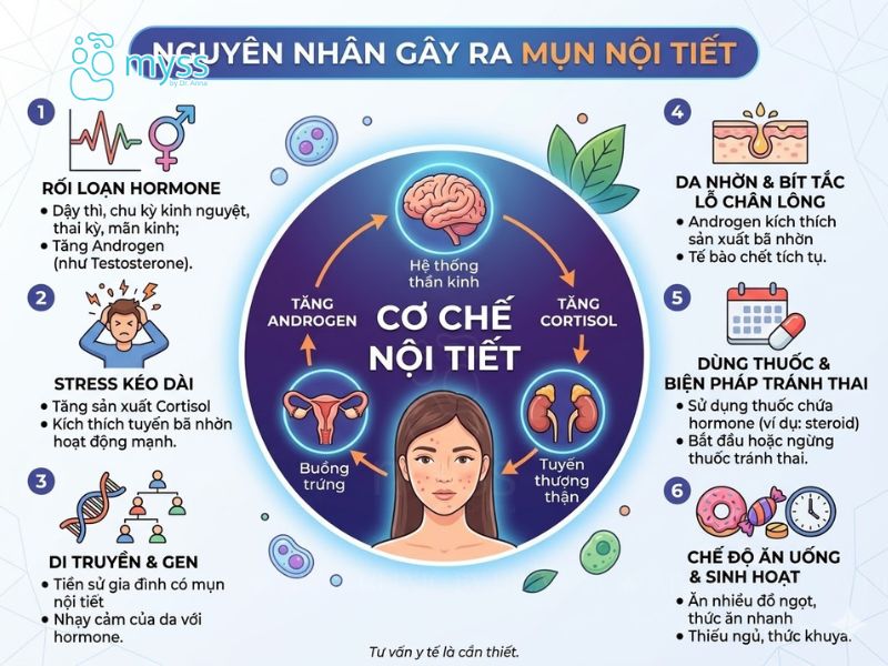 Nguyên nhân gây ra mụn nội tiết