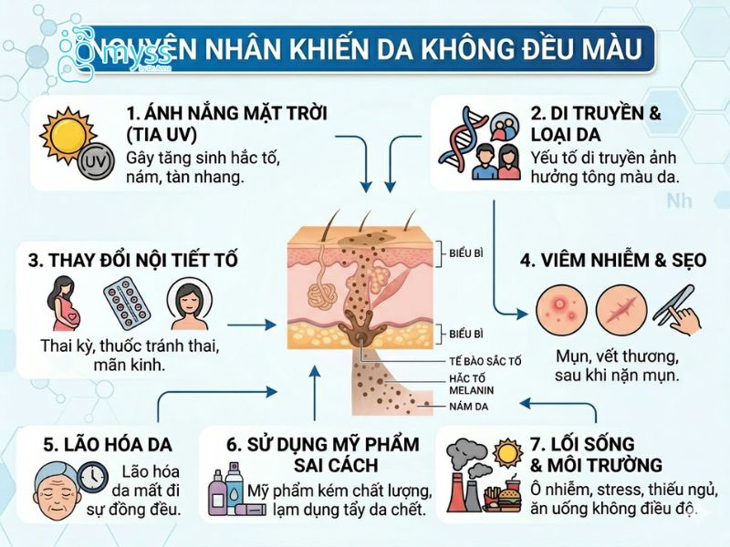 Nguyên nhân khiến da không đều màu