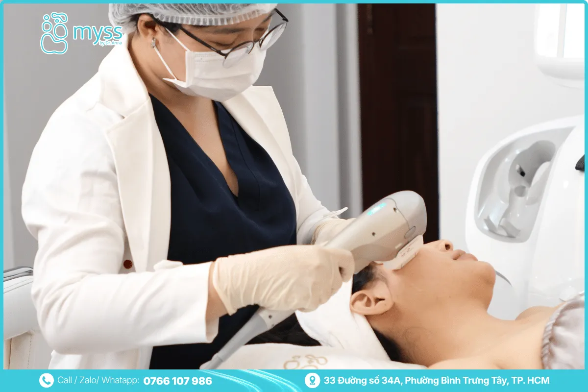 The HIFU facelifting process at Myss Clinic